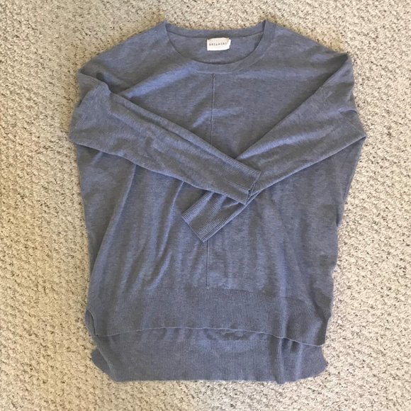 Periwinkle Baby Blue V-Neck Over-sized Sweaters - Picture 3 of 6